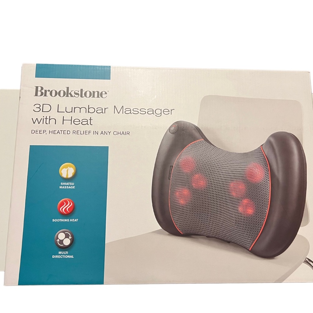 Brookstone Black and Gray Lumbar Massager with Heat